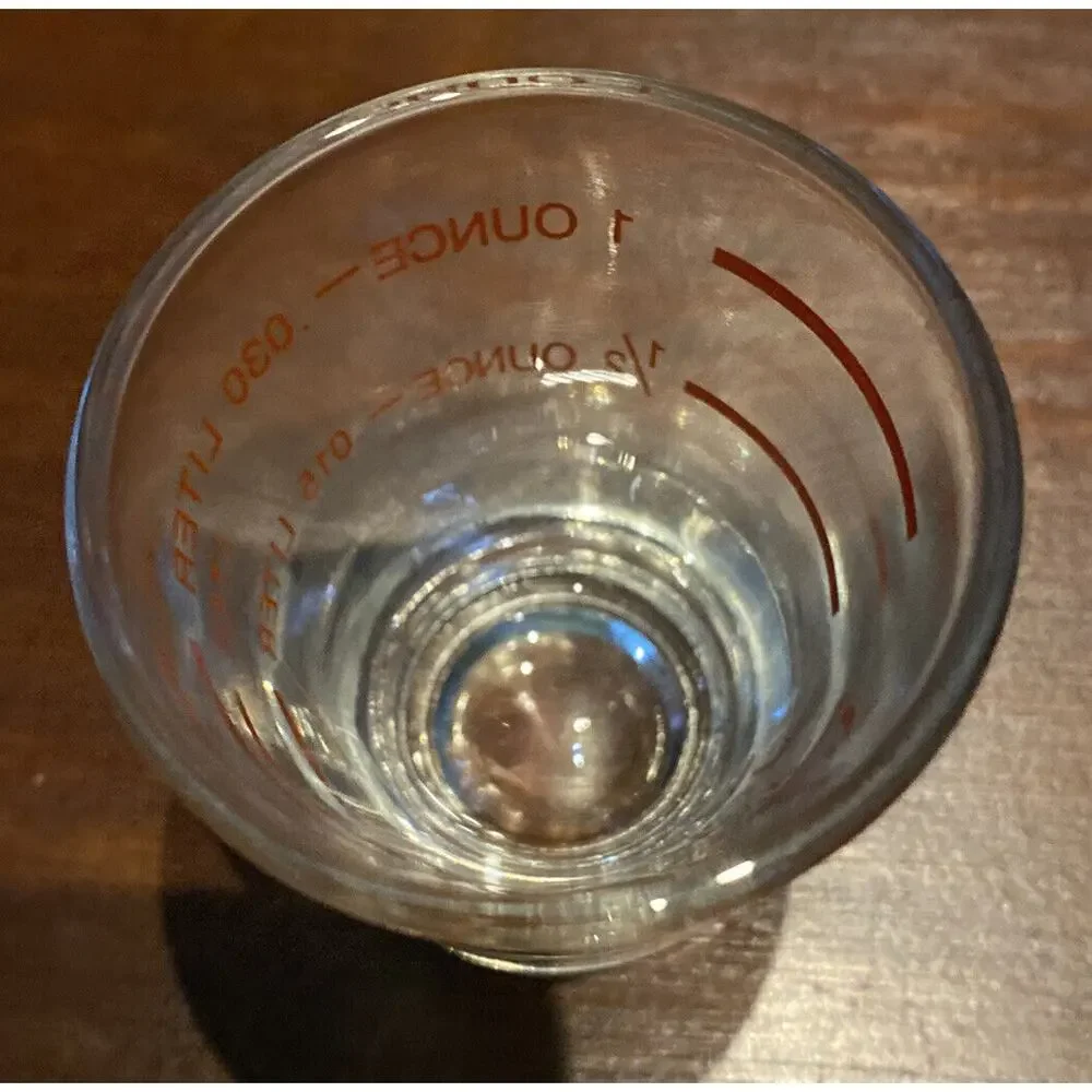 One Shot Liter/Ounce shot glass VTG (?)  Barware Mixed Drink Bartender‎ Man cave